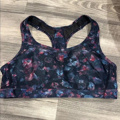 Avia Black and Pink Floral Sports Bra XXL - Image 1 of 3