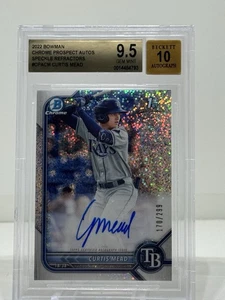 2022 Bowman Curtis Mead Chrome Prospect Auto Speckle Refractor #/299 BGS 10 - Picture 1 of 7
