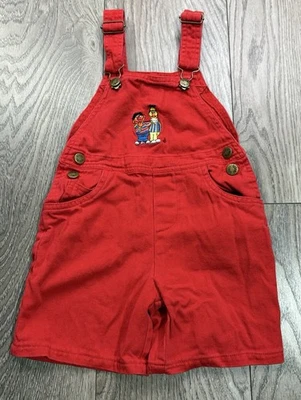 Macacão shorts bordado vintage Sesame Street Bert e Ernie 4T - Imagem 1 de 4
