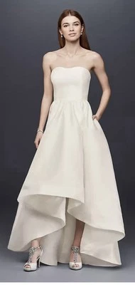 DB Studio Ivory Wedding Dress Size 16 David’s Bridal New With Tags Hi Lo Dress - Image 1 of 4