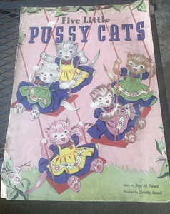 Antq 1940 Five Little Pussycats Children's Storybook May M &Dorothy Purnell - Picture 1 of 7