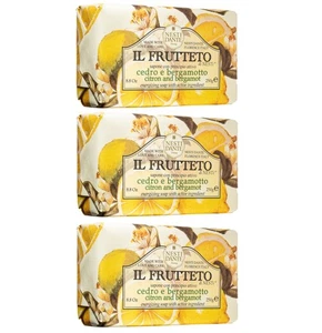3x NESTI DANTE Il Frutteto Soaps 250g Citron And Bergamot Natural Soap - Picture 1 of 6