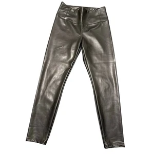 Rachel Zoe 8 high rise & waisted black soft faux leather ankle step in pants - Picture 1 of 10