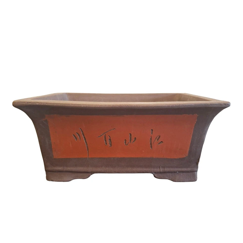 Unglazed Bonsai Pot | 305x220x135 | Ceramic Pot | Painted Rectangle Bonsai Tray - Image 1 of 1