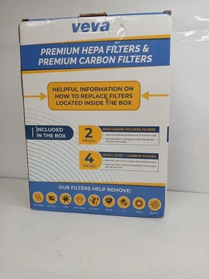 VEVA 9000 HEPA 2 Pack Replacement Filters Including 4 Carbon Pre Filters - Image 1 of 2