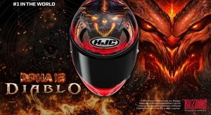 Full Face Helmet HJC RPHA 12 diablo Blizzard MC1 Red - Picture 1 of 6
