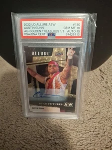 Upper Deck Allure 2022 AEW Star Futures Austin Gunn #130 1/1 automático PSA 10 - Imagen 1 de 5