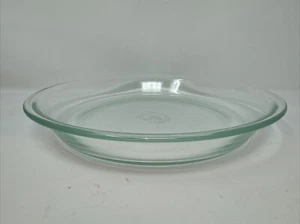 Pyrex 209 27 Pie Plate Clear Glass Deep Dish Flat Rim 9" Round Vintage Used Cook - Picture 1 of 5