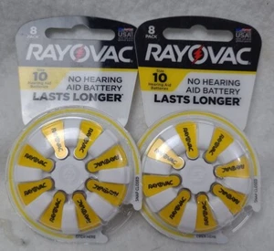 Two 8 packs of Hearing Aid Batteries Rayovac Size 10  batteries Exp 2/25 & 4/25. - Picture 1 of 5