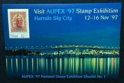 Niue 1997 minisheet Aupex'97  SG MS 826 Mint Unhinged Cover