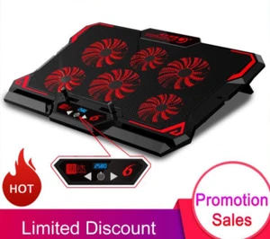 Refrigerador Gaming 17" con 6 Ventiladores Soporte de Pantalla LED para Laptop y Notebook - Imagen 1 de 28