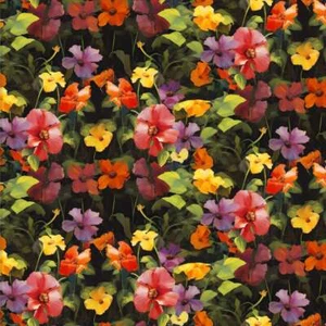 3 Wishes - Fur-Ever Friends - Morning Glory - Black, Fabric BTY - Picture 1 of 4