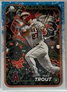 2024 Topps Holiday MEGA SP Santa Hat Image Variation Mike Trout   M10 - Picture 1 of 1