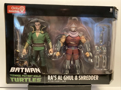 Ra's Al Ghul and Shredder 2-pack Action Figure, Batman Vs TMNT. New Sealed Cover