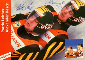 Autogramm Patric Leitner und Alexander Resch Olympiasieger WM im Rennrodeln xyz - Bild 1 von 1
