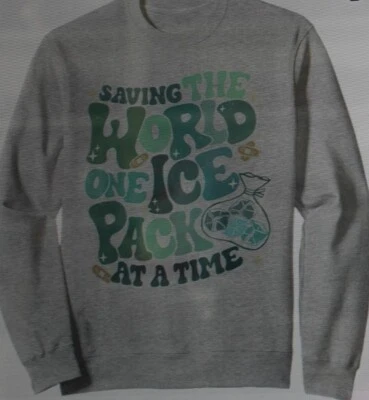 Sudadera Retro Saving the World One Ice Pack at a Time Escuela Enfermera Talla M Foto 1 de 4