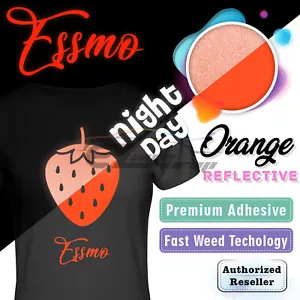 Orange Reflective Heat Transfer Vinyl HTV T-Shirt 20" Wide Iron Heat Press RT05 - Picture 1 of 7