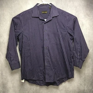 Donald Trump Collection Mens Long Sleeve Shirt size 18 36/37 Purple Striped - Picture 1 of 12