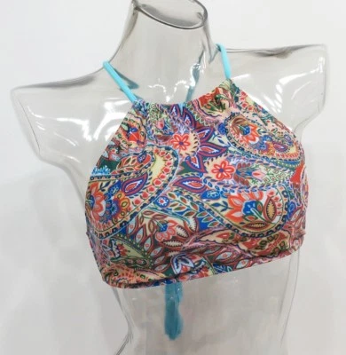 Mossimo Paisley Cuello Alto Boho Halter Bikini Top Traje de Baño Para Mujer Pequeño #1811 Foto 1 de 3
