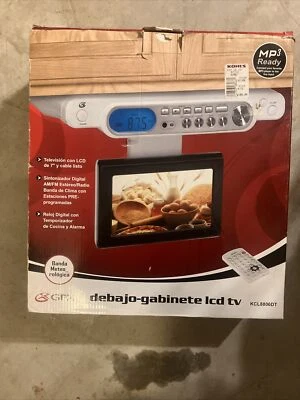 GPX Under Cabinet 7" LCD TV Digital Tuner Timer AM/FM Stereo Remote KCL8806DT - Image 1 of 4