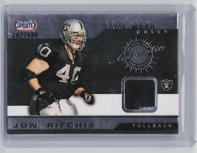 2002 Pacific Heads Update #40 Jon Ritchie Game Worn Jerseys #/450 - Image 1 of 2