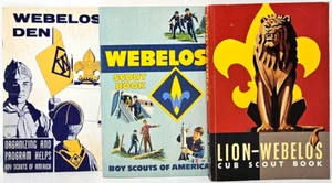 3 Webelos Cub Scout Book 1964 Lion, 1967 Boy Scouts Den Organizing Program Helps - Imagen 1 de 15