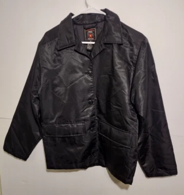 Chaqueta lisa básica ligera con botones negra American Eagle AE para hombre pequeña Foto 1 de 4