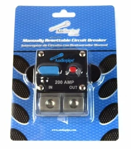 Interruptor de circuito restablecible manual Audiopipe 200 amperios 12 voltios audio y acceso para automóvil - Imagen 1 de 1