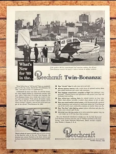 Pubblicità stampa vintage Beechcraft Twin Bonanza Aircraft 1960 6 posti aereo Wichita KS - Foto 1 di 6