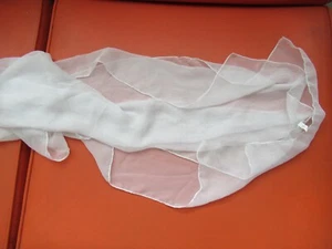 Vintage Schal PURE weiß 100% Poly Anfang 60er Jahre nie benutzt durchsichtig schön - Bild 1 von 4