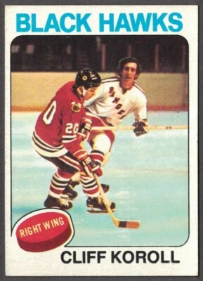 1975-76 Topps #139 Cliff Koroll - Chicago Blackhawks - Image 1 of 2