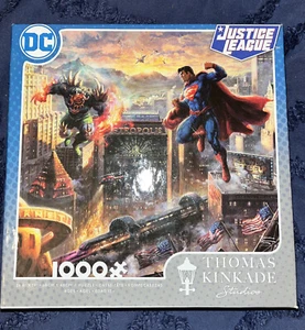 New Thomas Kinkade DC Justice League SUPERMAN 1000 piece puzzle - Picture 1 of 5