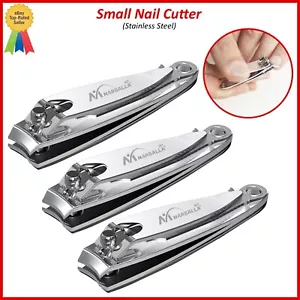 (3) Trim Fingernail Clippers Professional Stainless Steel Sharp Cutter Nail File - Picture 1 of 6