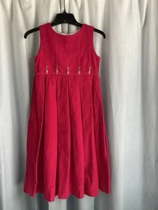 STRASBURG Pleated Corduroy Dress With Flower Embroidery Girl’s Size7 - Picture 1 of 10
