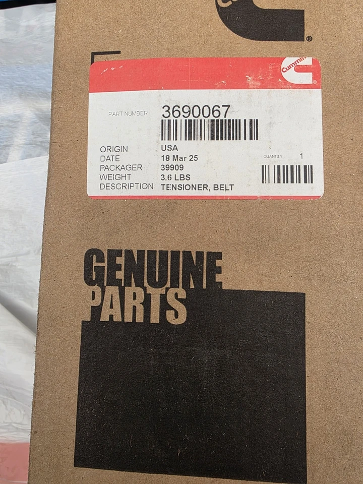 CINTURÓN TENSOR NUEVO OEM 3690067 CUMMINS Foto 1 de 1