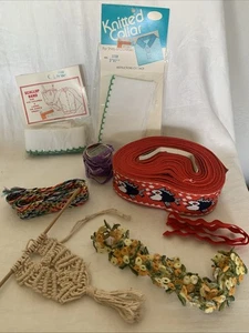 Verschiedenes Set Nähen Borten Vintage Zopf Spitze Band Kragen Band un Makramee Projekt - Bild 1 von 6
