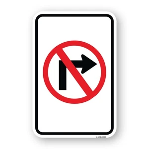 No Right Turn (Graphic Only) Heavy Gauge Aluminum Parking Sign - Picture 1 of 10