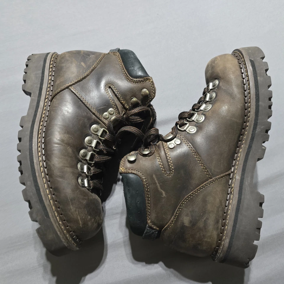 American Eagle Outfitters Botas Mujer 9 Combate Cuero Marrón Con Cordones Tobillo Top Foto 1 de 4