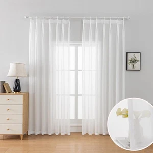Pinch Pleated Sheer Chiffon Curtains 84 Inches Long Lightweight Light Filteri... - Picture 1 of 7