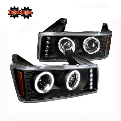 04-12 Chevy Colorado GMC Canyon Projector Halo Headlight Black Clear Lens - Image 1 of 3