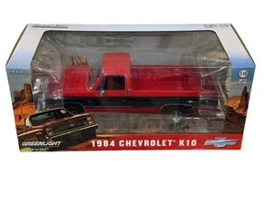 Greenlight 1984 Chevrolet K10 Scottsdale - Apple Red & Midnight Black 1/18 - Picture 1 of 1