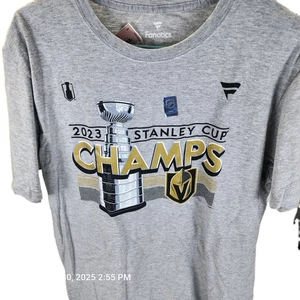 Vegas Knights T-shirt Men's Large Fanatics Gray Hockey NHL Stanley Cup 2023 - Picture 1 of 7