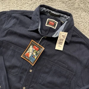 Wrangler Hero Herren Langarm Cord Hemd mit Knopfleiste Navy Blau Größe Small NEU - Bild 1 von 8