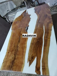 White Epoxy Table, Resin River Table, Epoxy Table, River Table, Wood Resin Table - Picture 1 of 8