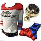 Harley Quinn T-Shirt +Underwear Shorts +BELT Suicide Squad Shirt Cosplay Costume