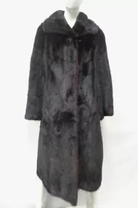 ECCELLENTE GIACCA CAPPOTTO IN PELLICCIA DI VISONE CANADESE SCURO RANCH DONNA TAGLIA 4-6 SMALL - Foto 1 di 3