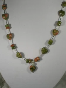 20" Unakite Bead Necklace - Picture 1 of 2