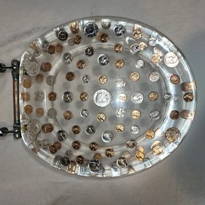 Vintage Toilettensitz Acryl Plexiglas 90% Silber Dollar Haves & mehr, 110 Münzen - Bild 1 von 11