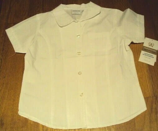 Camisa Uniforme Escolar Niñas Marca Flecha Blanca Abotonada Mezcla Algodón 4 6 6X Foto 1 de 1