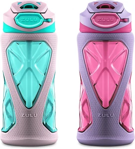 Torque 16Oz Plastic Kids Water Bottle with Silicone Sleeve and Leak-Proof Lockin - Picture 1 of 17